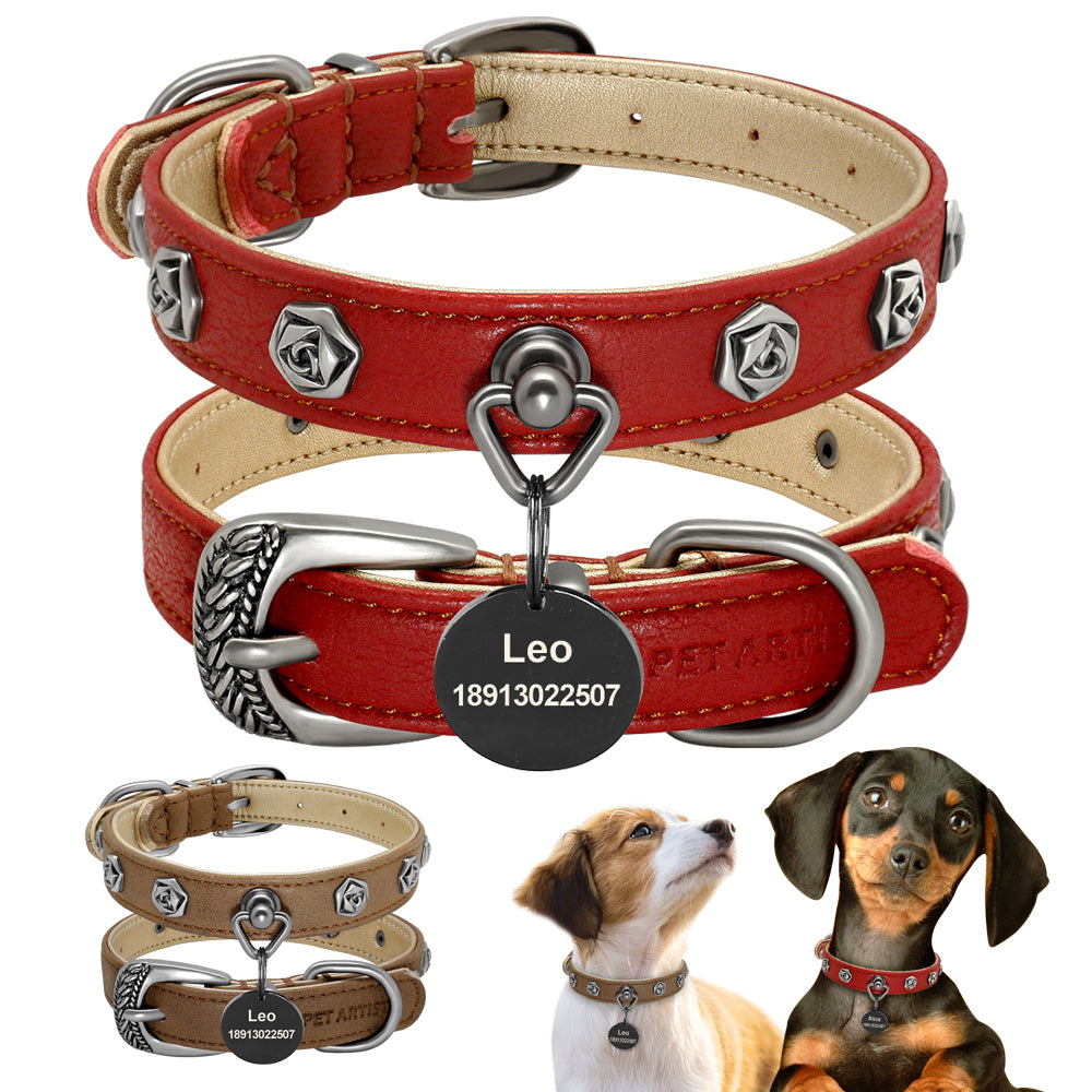 Pet leather collar type 7 by My Store, shown against a plain background