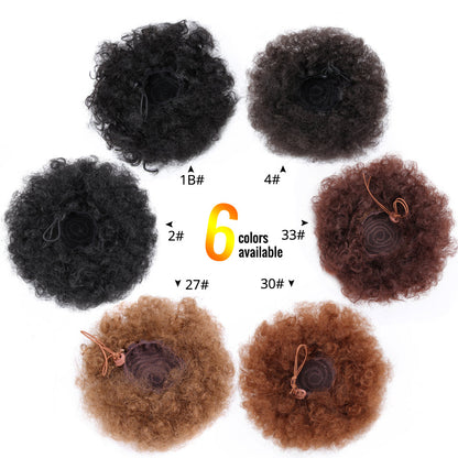 High puff ponytail hairstyle shown from the front, featuring a voluminous, textured puff.