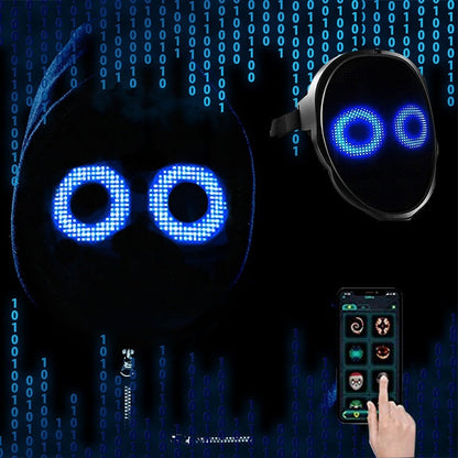 Full color LED luminous Halloween face changing mask for parties and bar props