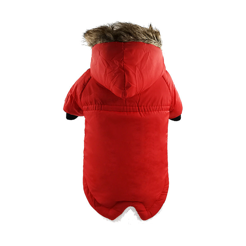 Winter thickened cotton dog coat jacket for pet dogs, warm clothing in a neutral style