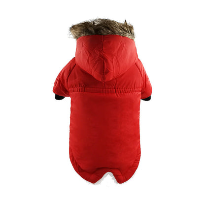 Winter thickened cotton dog coat jacket for pet dogs, warm clothing in a neutral style