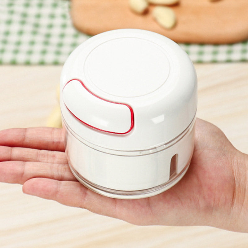 Manual cutting meat grinder, hand-operated kitchen appliance with sturdy metal body and cutting mechanism
