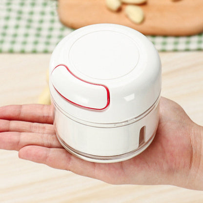 Manual cutting meat grinder, hand-operated kitchen appliance with sturdy metal body and cutting mechanism