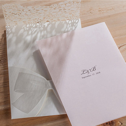 Personalized custom invitation, type 7 design shown flat with customizable text area
