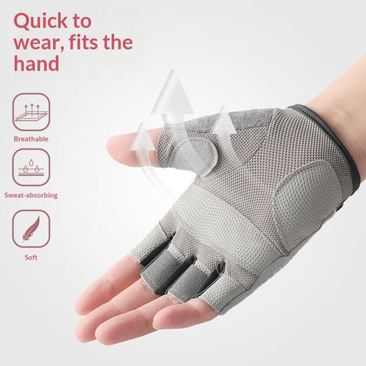 Women’s outdoor cycling sports half-finger fitness gloves with padded palms and breathable fabric