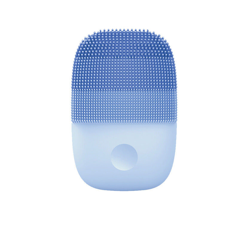 Electric facial cleanser, handheld skincare device with soft silicone cleansing brush head