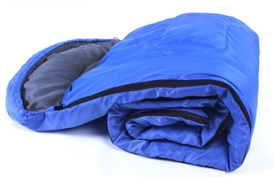 Outdoor camping sleeping bag with cap, portable waterproof travel hiking design in light color