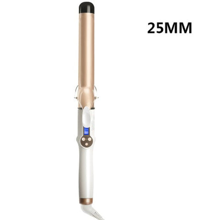 LCD hair curler curling iron by My Store with digital display and heated styling barrel