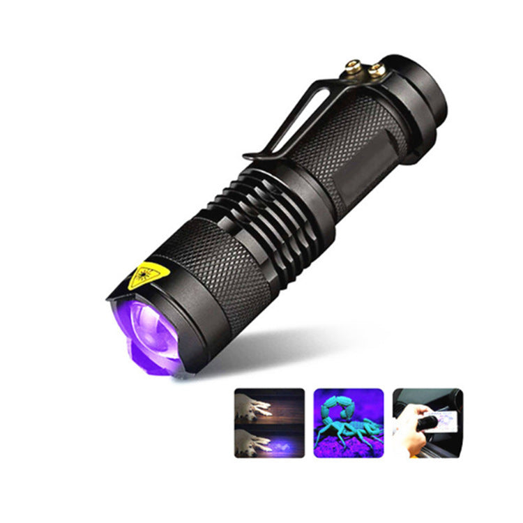 395nm 365nm detection flashlight emitting UV light for inspection