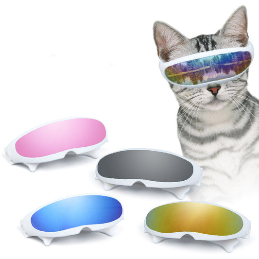 Cat fashion reflective sunglasses with mirrored lenses and sleek frame close-up