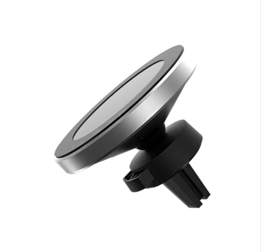 Car magnetic wireless charger mounted on a dashboard for convenient smartphone charging