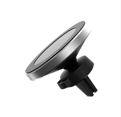 Car magnetic wireless charger mounted on a dashboard for convenient smartphone charging