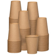 Comfy Package [12 oz. - 100 Count Kraft Disposable Paper Cups Hot Coffee Cups Brown Unbleached - Eco-Friendly Cups