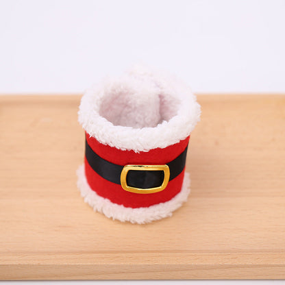 Christmas towel ring decoration for holiday bathroom decor, red and green festive design