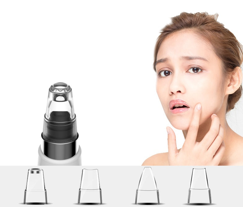 Electric blackhead remover, black handheld skincare device with suction nozzle velvety tube