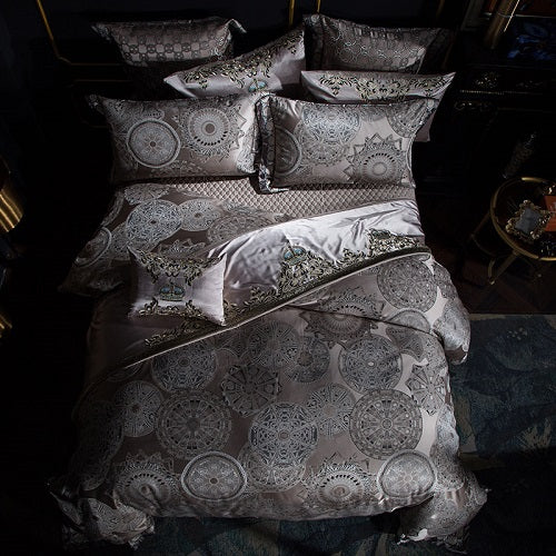 Home textile bedding kit displayed in a neatly arranged set of bedding essentials