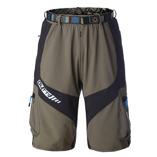 Men's off-road cycling shorts for mountain biking, durable padded design in black