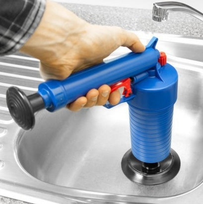 Air Power high-pressure drain blaster gun for clearing clogged pipes and drains