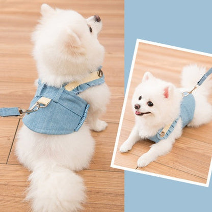 Cute pet dog harness and leash set in coordinating design by My Store