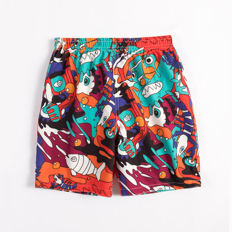 Children's beach shorts boxer swimming trunks in a colorful design by My Store
