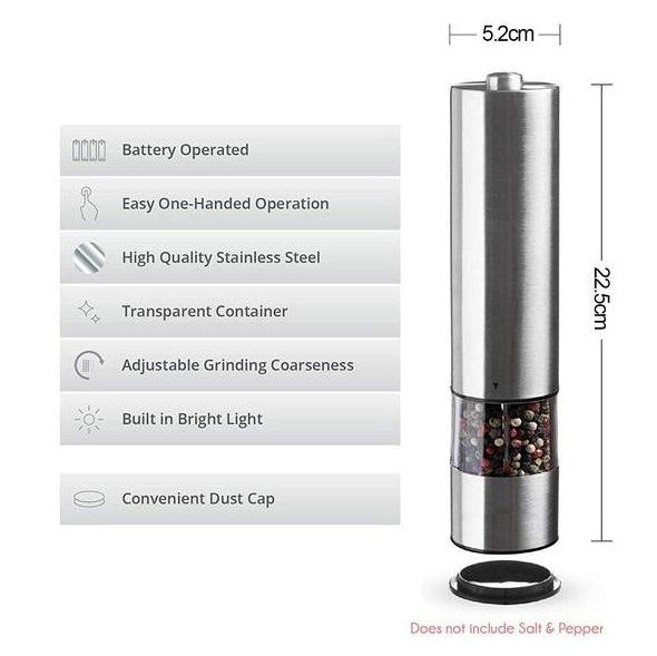 Stainless steel electric kitchen grinder tool with compact design and durable metal finish