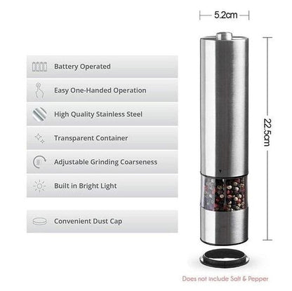 Stainless steel electric kitchen grinder tool with compact design and durable metal finish