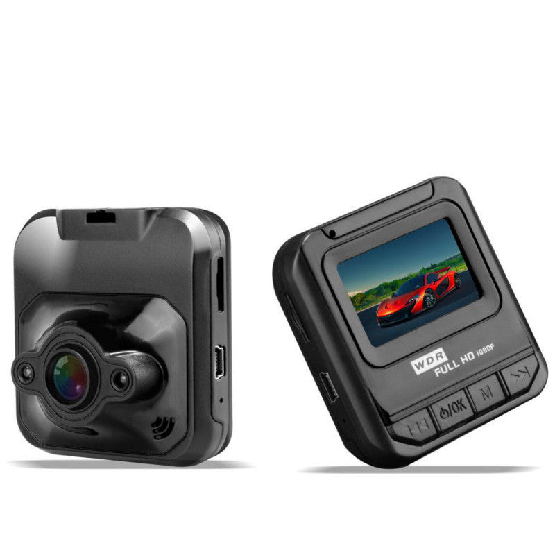 HD driving recorder dash camera, compact black design with front-facing lens