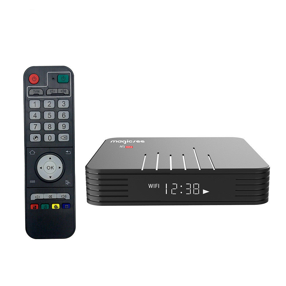 N5 MAX+ STB S905X3 Android network player, compact black streaming box by My Store
