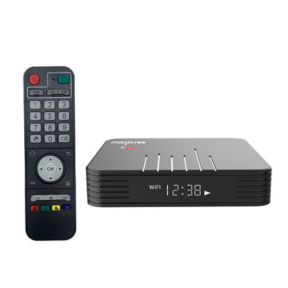 N5 MAX+ STB S905X3 Android network player, compact black streaming box by My Store