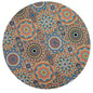 Set of 4 round placemats covers featuring mandala psycho design, made for MDF wood circles, by Maison Charlo, 14-inch diameter.