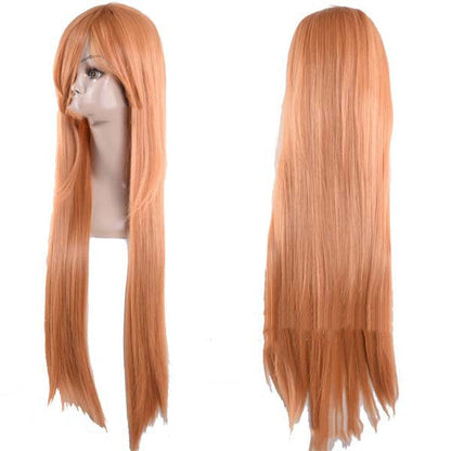 Long straight anime wig with smooth fibers in a classic style, shown from the front