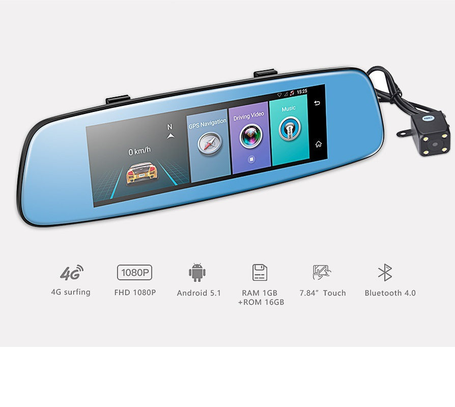 8-inch 4G Android cloud mirror driving recorder with integrated rearview mirror display