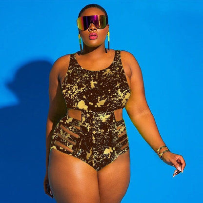 Women's plus size swimsuit by My Store, one-piece design in a flattering fit