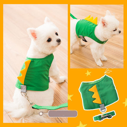 Cute pet dog harness leash set with adjustable straps and matching lead-regenerated