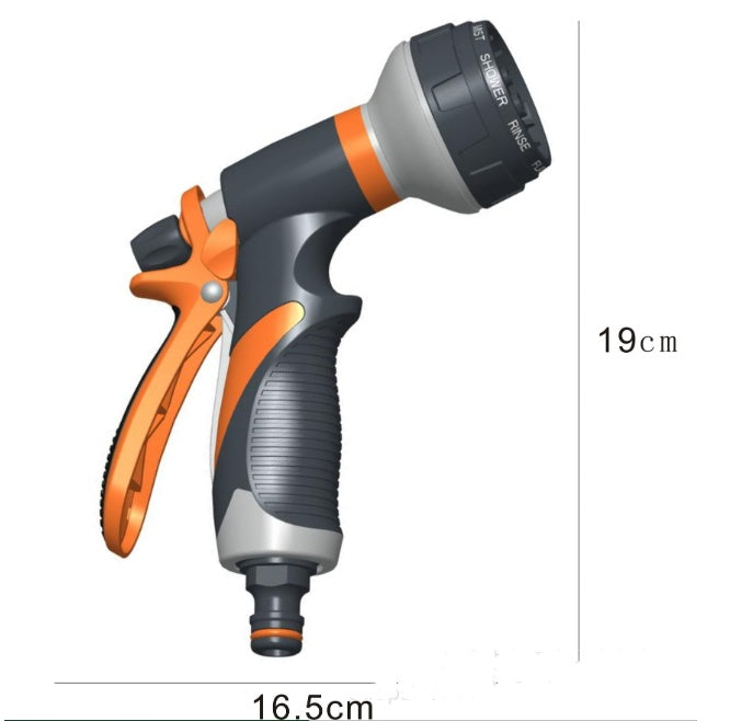 Gardening spray gun for watering flowers, handheld water nozzle with adjustable spray settings
