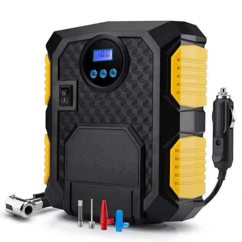 Digital tire inflator, DC 12 volt portable car air compressor with digital display and hose