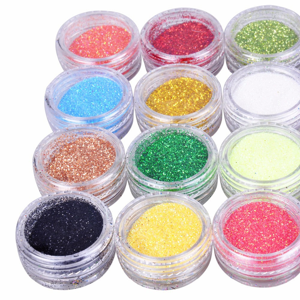 24 color 3D nail art decoration set with assorted colorful embellishments for manicures