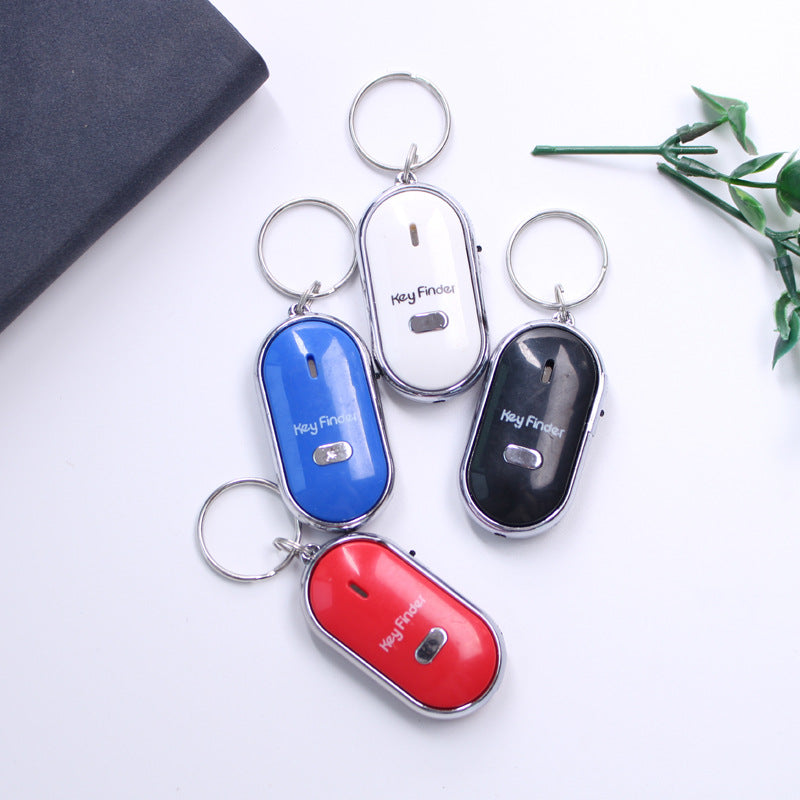 LED whistle control induction key ring elderly key finder anti-lost device with compact multifunction design