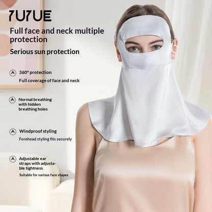 Sun protective face mask for summer, full-face UV protection with breathable fabric and ear loops