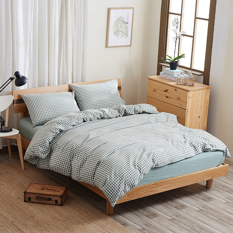Pure cotton four-piece bed sheet set in a soft, neutral design by My Store