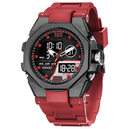 Mens Sports Outdoor Tactical Alloy Dual-Display Watch