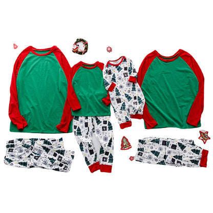 Christmas parent-child homewear with printed raglan sleeves by My Store