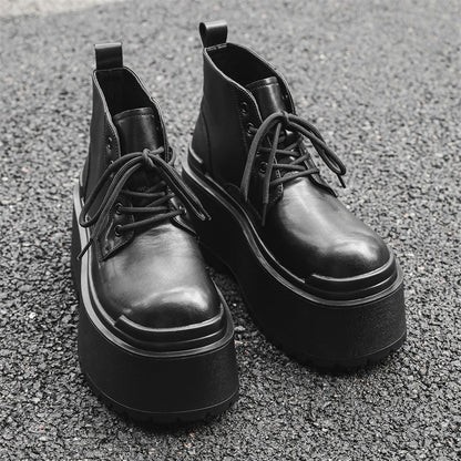 British-style vintage chunky-soled men's shoes in classic leather design