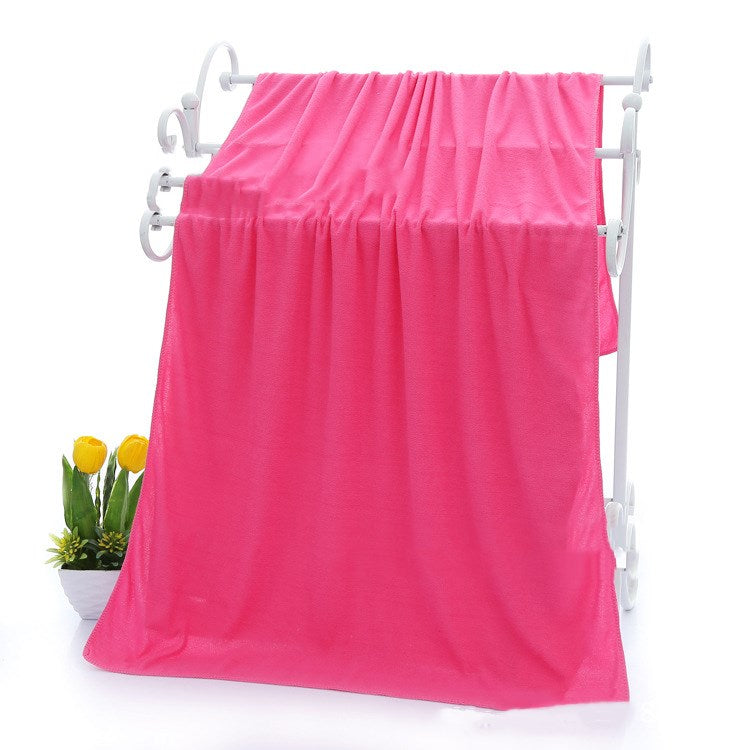 Absorbent microfiber bath towels by My Store, soft textured fabric displayed neatly