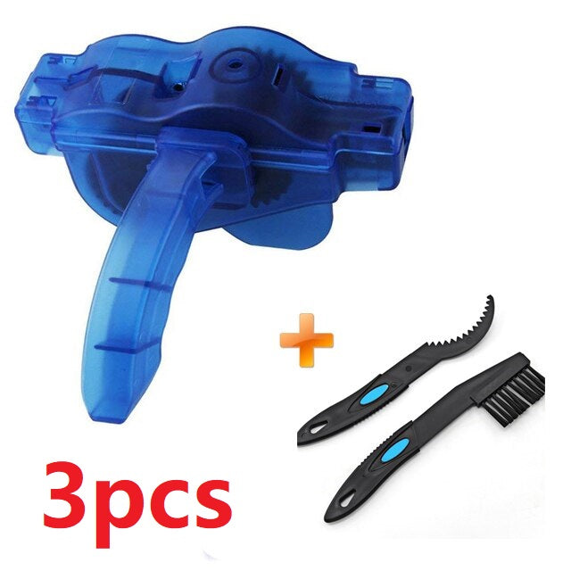 Bicycle maintenance chain cleaner bottle and brush for cleaning bike chains