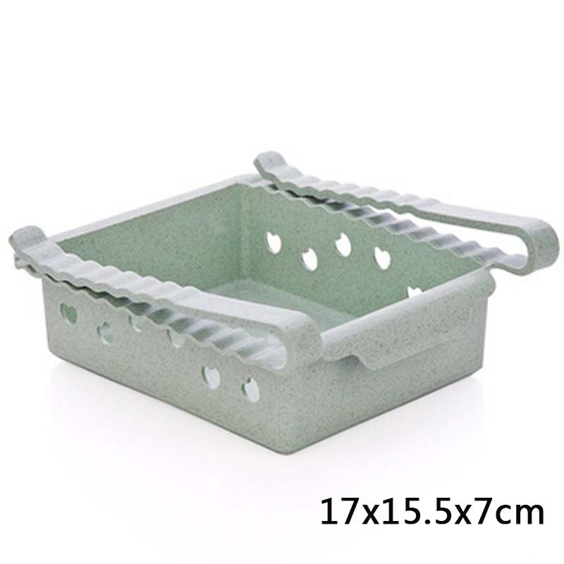 Hanging plastic refrigerator clapboard storage rack for organizing kitchen supplies
