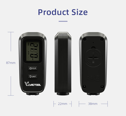 Automotive paint coating thickness gauge for measuring vehicle paint layers