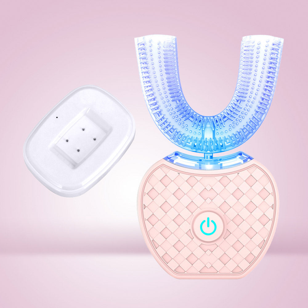 U-shaped lazy ultrasonic electric toothbrush by My Store, ergonomic mouthpiece design for hands-free cleaning