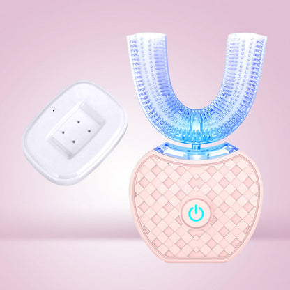 U-shaped lazy ultrasonic electric toothbrush by My Store, ergonomic mouthpiece design for hands-free cleaning