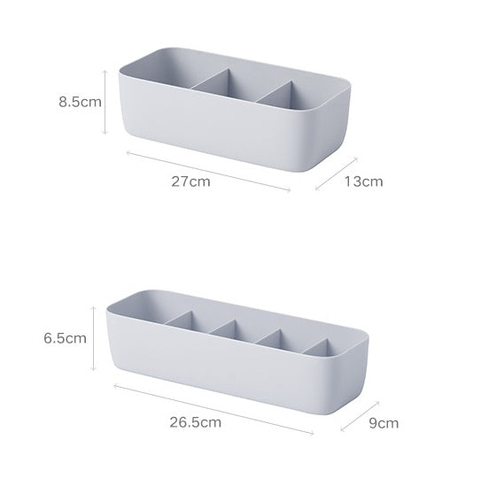 Plastic socks storage box and bra underwear organizer with desktop drawer for closet or bathroom use